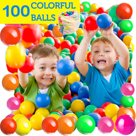 Kiddey 100 non-toxic play balls for sensory fun.