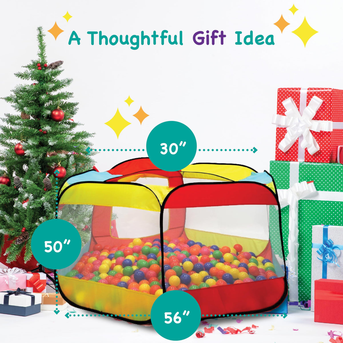 Kiddey ball pit pop-up tent ideal for playrooms and daycare corners.