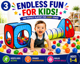 Kiddey ball pit with soft fabric and mesh, comfortable play space.