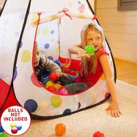 Kiddey Ball Pit teepee shape encourages crawling and imaginative play.