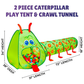 Kiddey Caterpillar tunnel soft edges ensure safe crawling