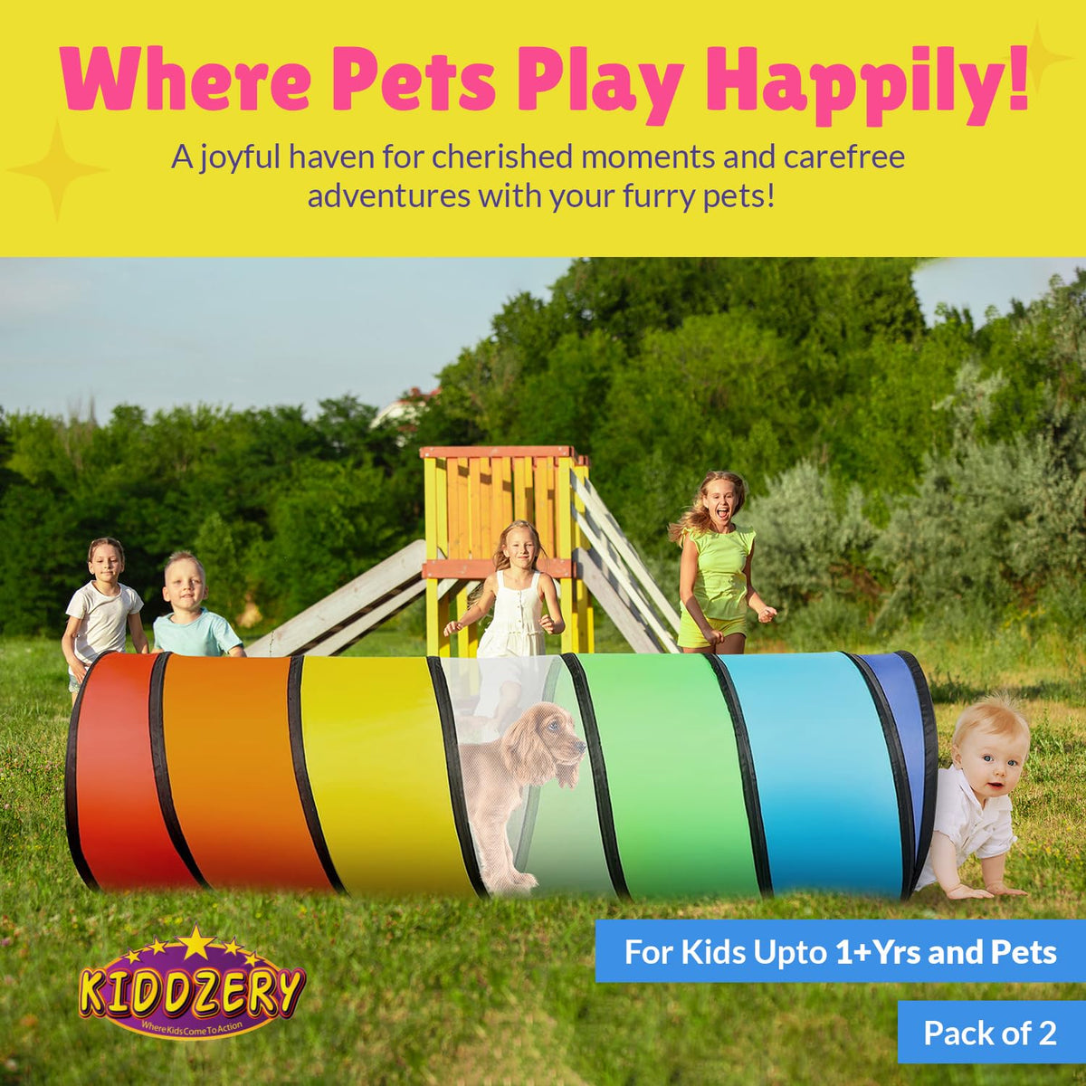 Kiddey colorful crawl tunnel design adds visual appeal for play spaces.