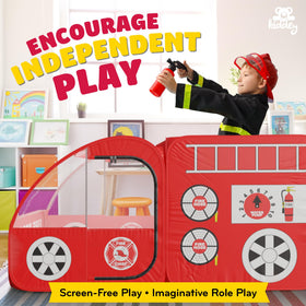 Kiddey fire truck tent is lightweight and portable for on-the-go adventures.