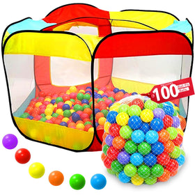 Kiddey play tent front view with 100 balls for indoor fun