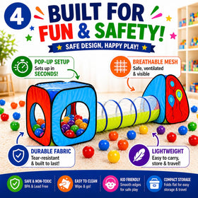 Kiddey tunnel for kids, safe crawling space for exploration.