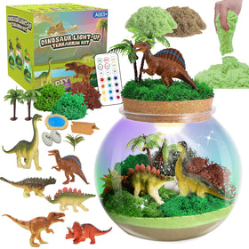 Kiddgroo Dinosaur light-up terrarium jar with glowing display for imaginative play.