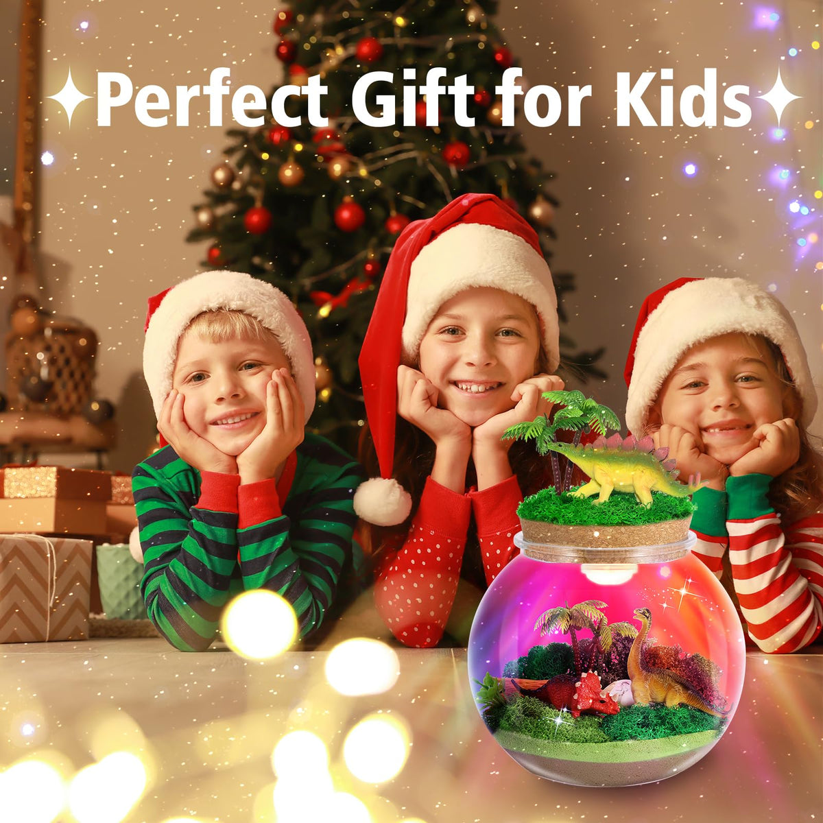 Kiddgroo moss and magic sand create a tactile landscape in the jar.