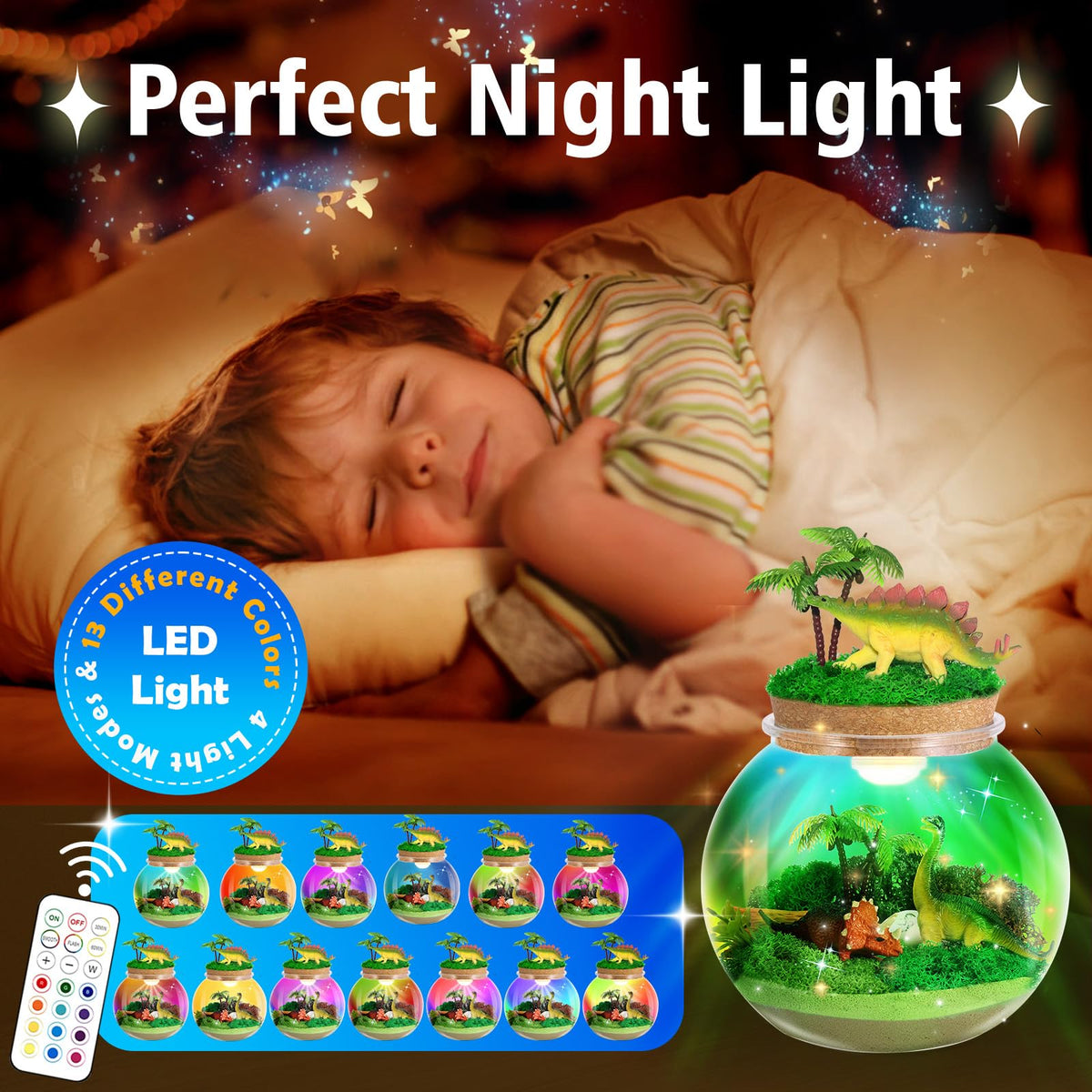 Kiddgroo remote-control LED light adds color options for day and night use.