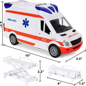 Kiddie Play ambulance lights and siren enhance pretend emergencies.