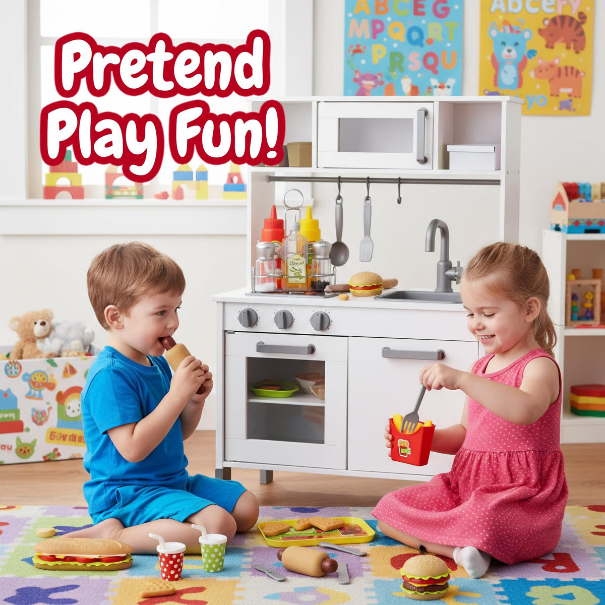 Kiddie Play ketchup and mustard bottles for diner-style play
