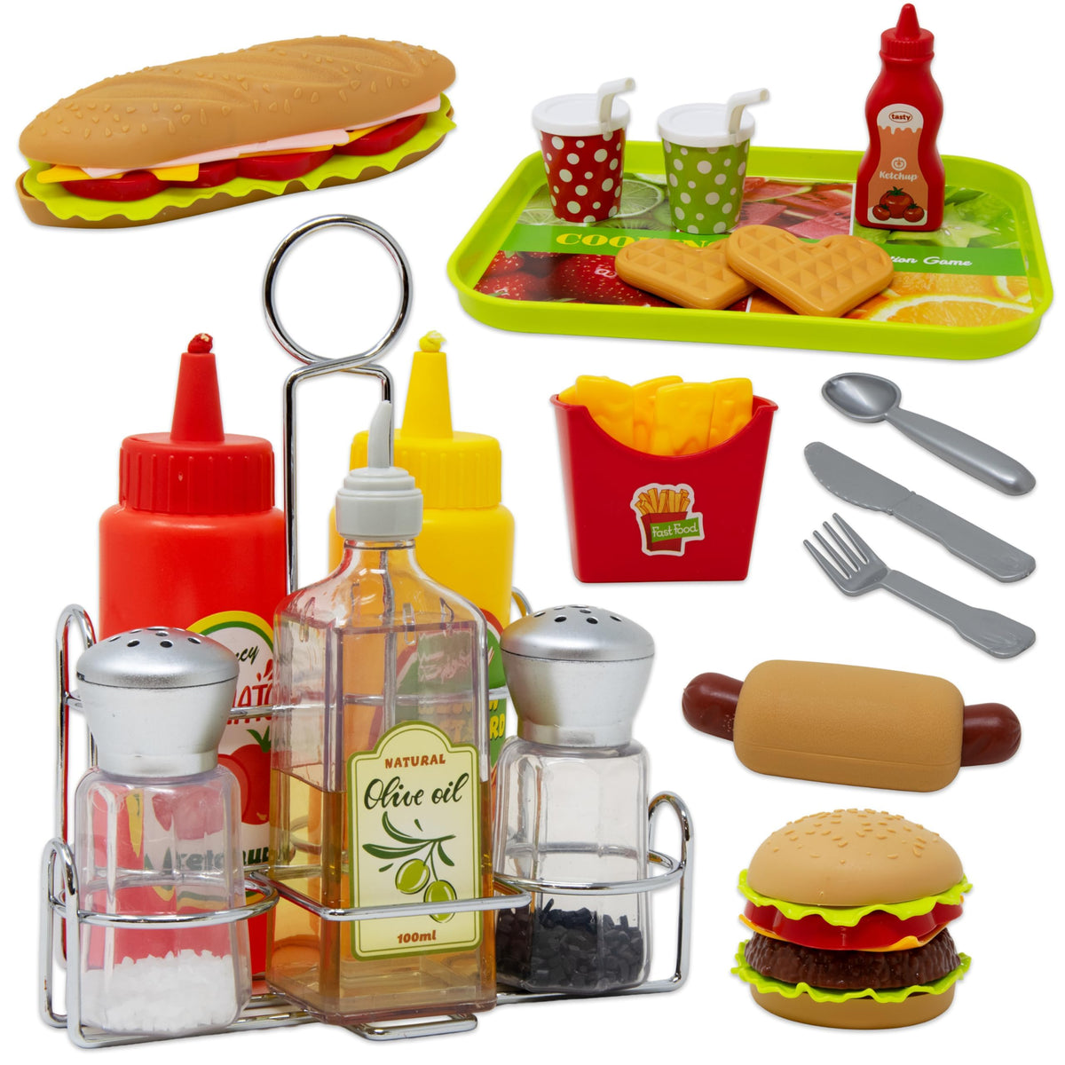 Kiddie Play fast-food burger piece for imaginative play and fine motor skills