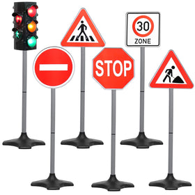 Kiddie Play traffic light base assembly for sturdy pretend play setup.