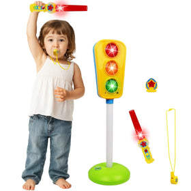 Kiddie Play traffic light toy green light illustration supports safe crossing practice.