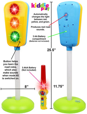 Kiddie Play traffic light toy red signal and sounds engage energetic play.