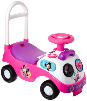 Kiddieland Minnie Mouse ride-on with lights enhances imaginative play and mobility.