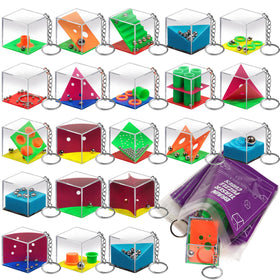 KiddieLoot brain teaser cube keychain 24 pack for on the go problem solving