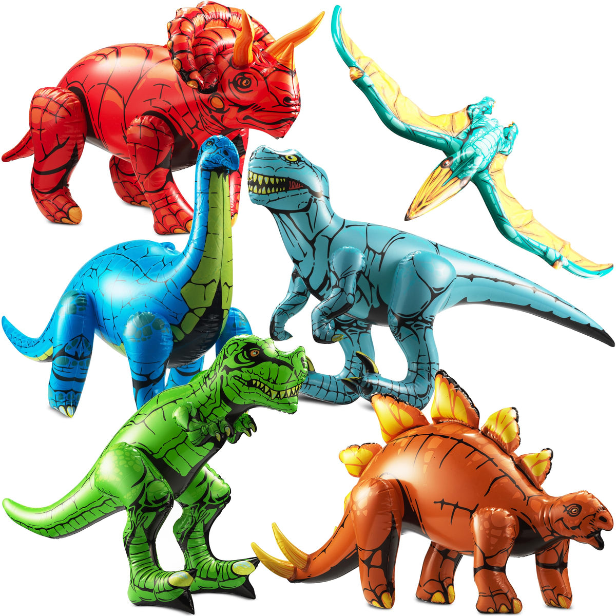 KiddieLoot brachiosaurus inflatable for backyard play and party decor.
