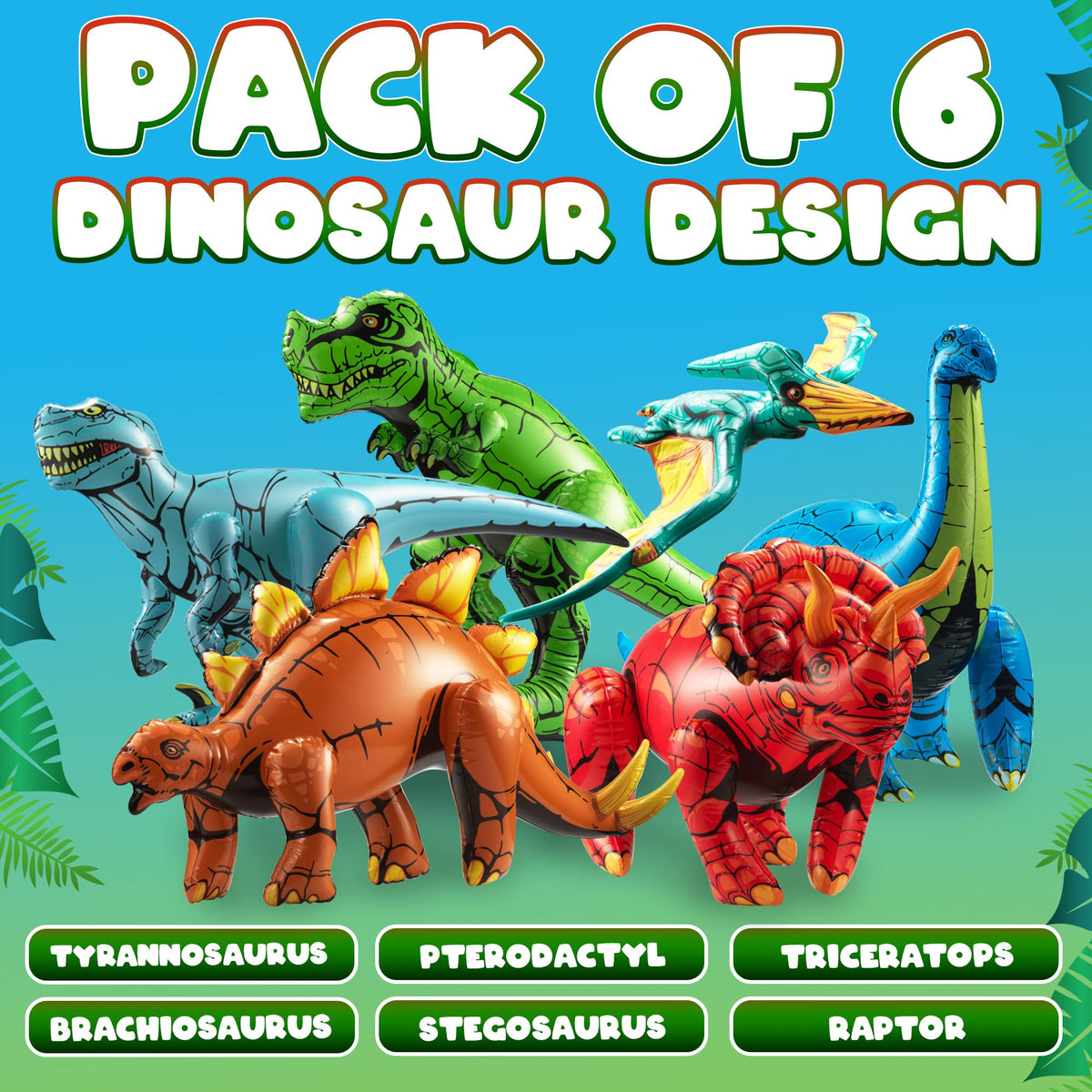 KiddieLoot raptor inflatable, eye-catching pool toy for summer adventures.