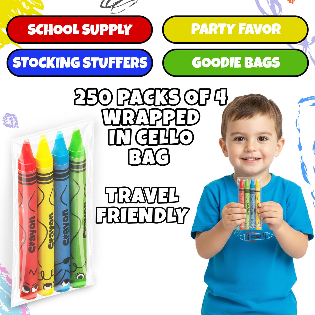 KiddieLoot durable paraffin wax crayons glide smoothly on paper