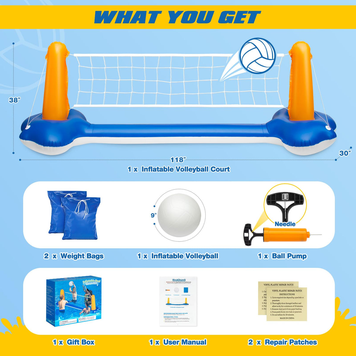 KIDDITOY adjustable straps keep the net secure on various pools