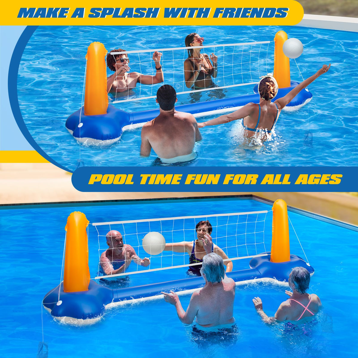 KIDDITOY durable 9-inch PVC volleyball ready for pool rallies and lawn play