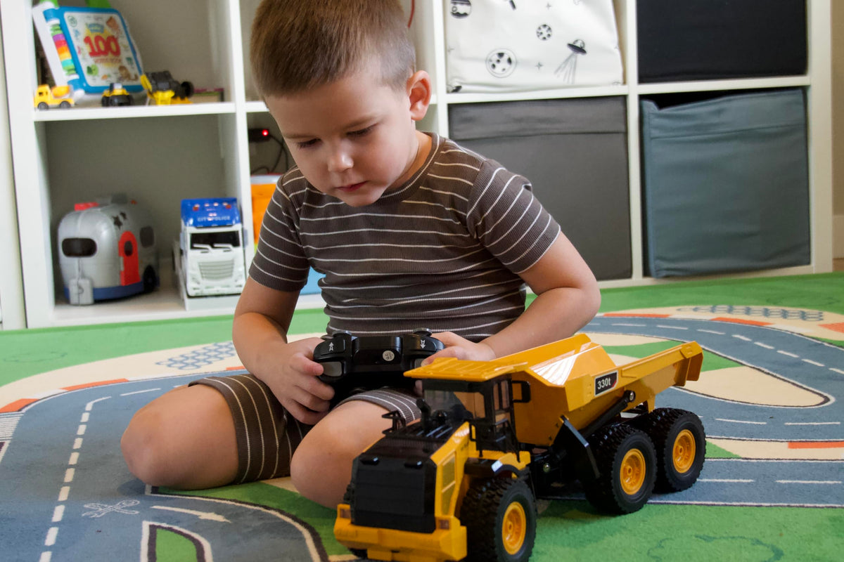 KIDDITOY Mighty 9-Channel RC Dump Truck detailed cab and controls
