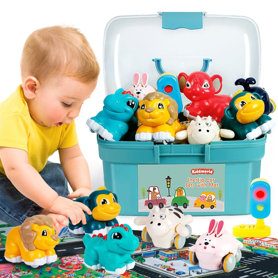 Kiddiworld dinosaur car toy promotes imaginative play and motor skills.