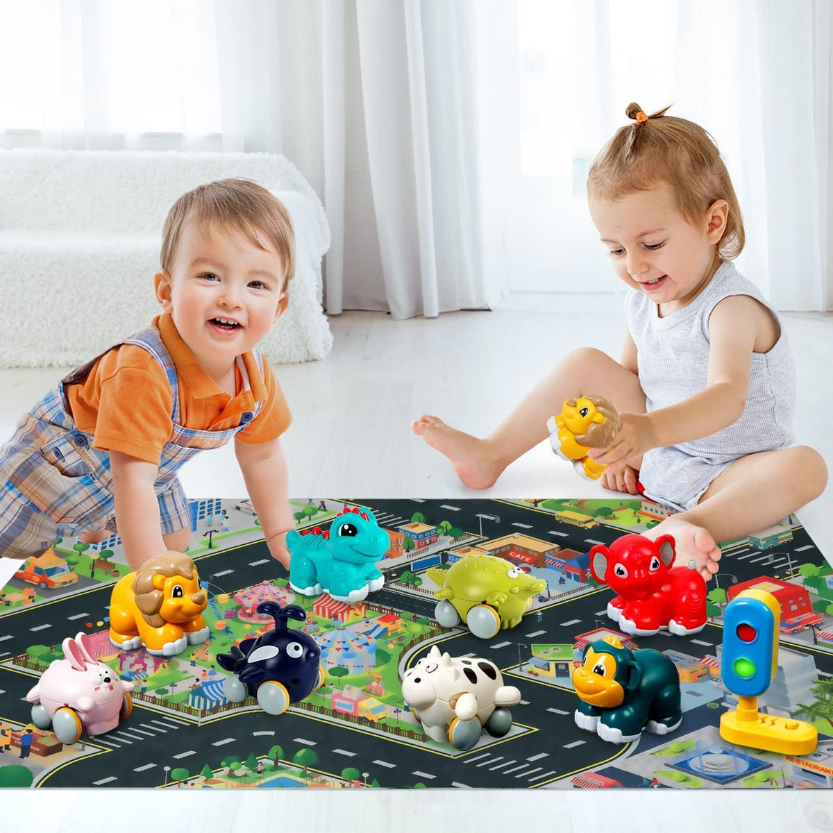 Kiddiworld lion car toy sparks curious exploration and motor control.
