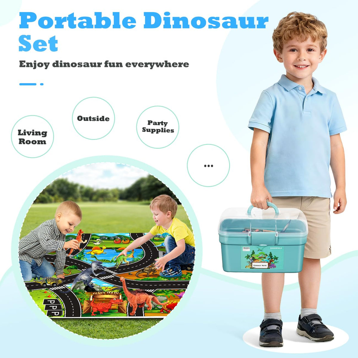 Kiddiworld pull-back dinosaur car for battery-free, kinetic play.