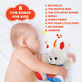 KiddoLab Easter Bunny Plush crafted with durable materials for everyday toddler play.