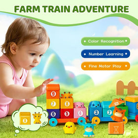 KiddoTOYZ stacking cabins develop fine motor skills and problem solving.