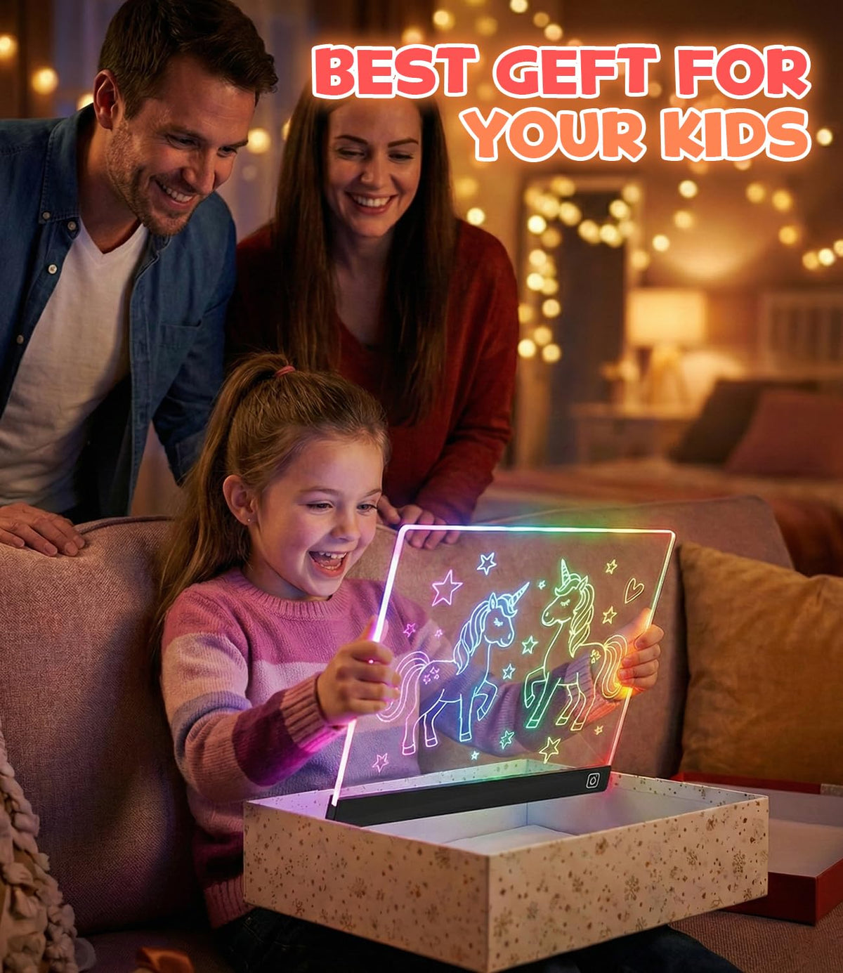 KiddyFunpals LED drawing board arrives gift-ready for birthdays