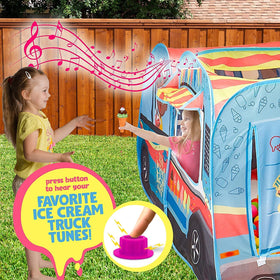 Kiddzery ice cream tent interior provides space for shared storytelling and games