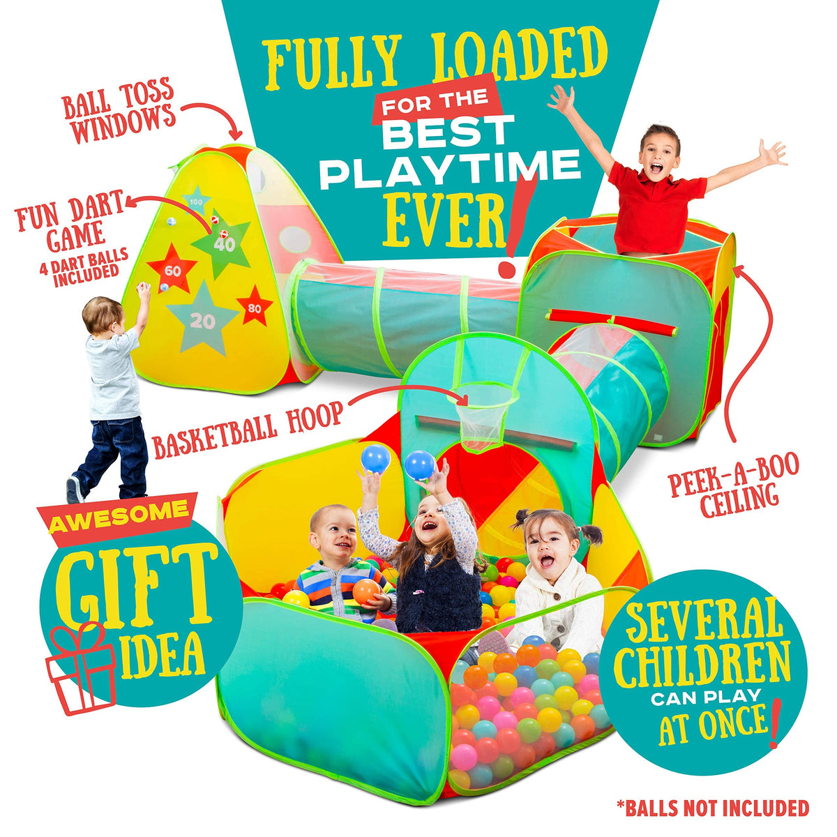 Kiddzery indoor outdoor playhouse fits in a living room, yard, or classroom.