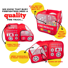 Kiddzery Kiddey Fire Truck Tent easy setup for instant play