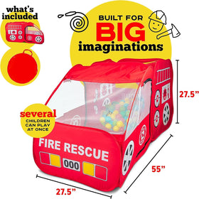Kiddzery Kiddey Fire Truck Tent firefighter outfit gear for imaginative rescues