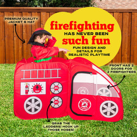 Kiddzery Kiddey Fire Truck Tent realistic design inspires heroic storytelling