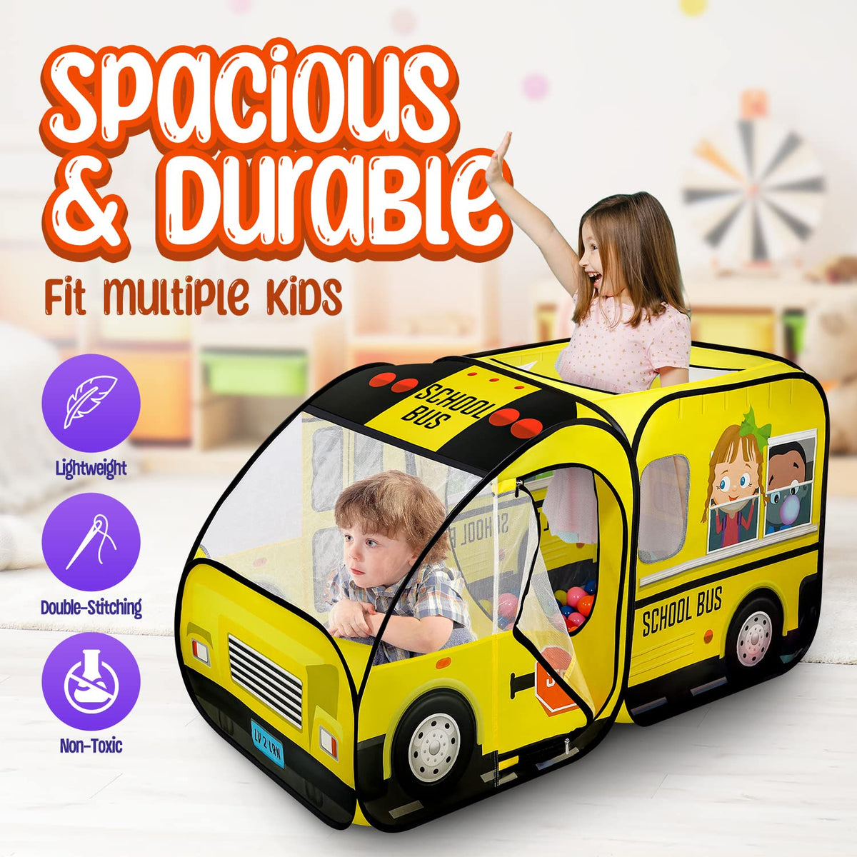 Kiddzery moisture-proof fabric keeps cleaning simple.