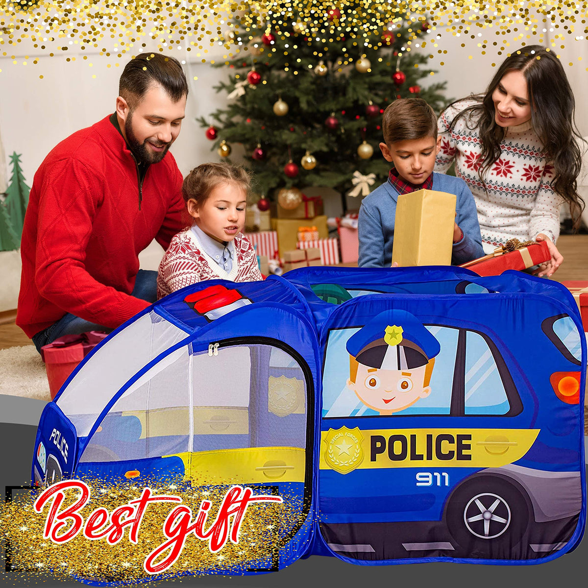 Kiddzery Police Car Pop Up Tent gift idea that stands out