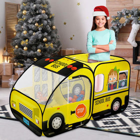 Kiddzery pop-up bus tent dual doors for easy access.