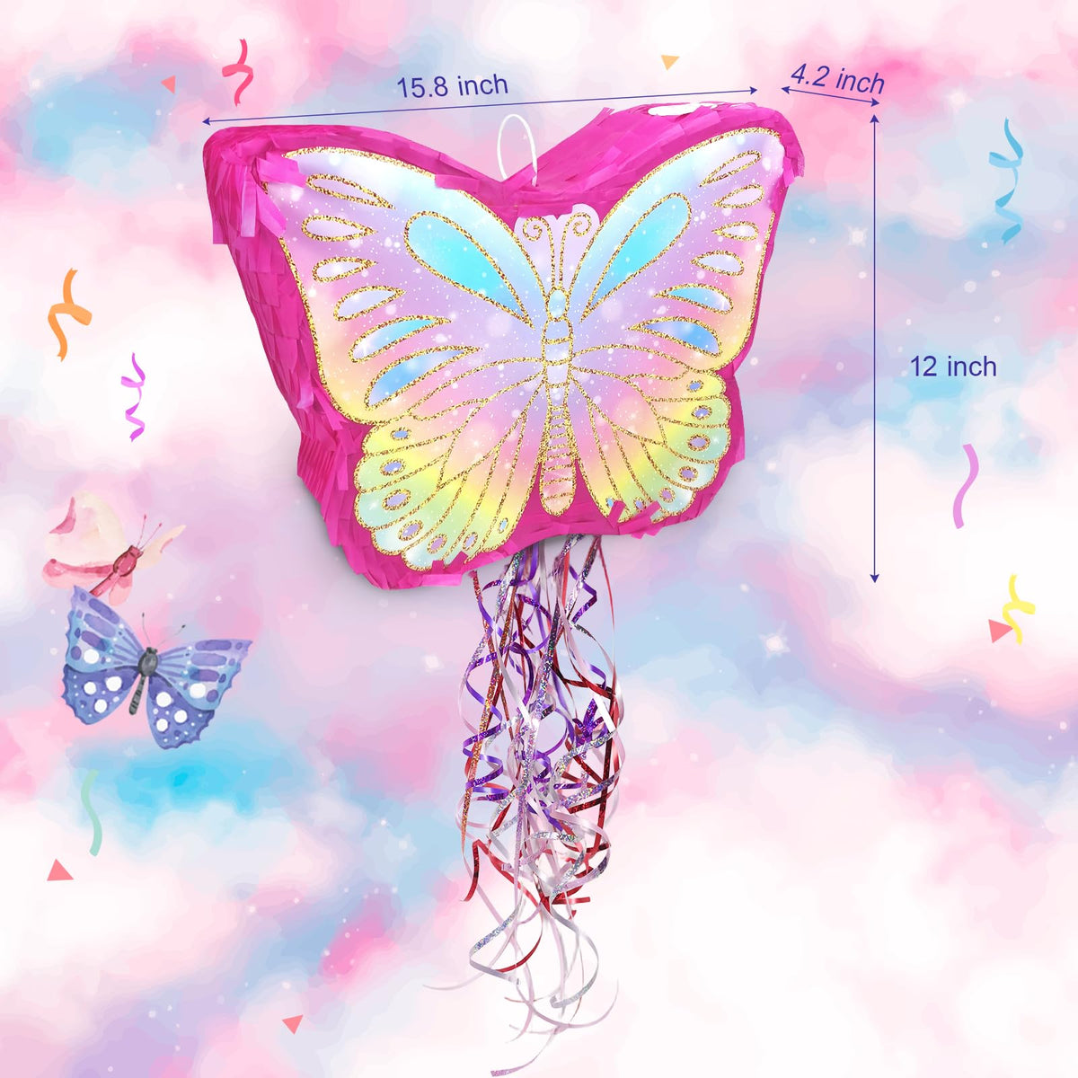 KiDEPOCH butterfly pinata used as party decor for butterfly themed events