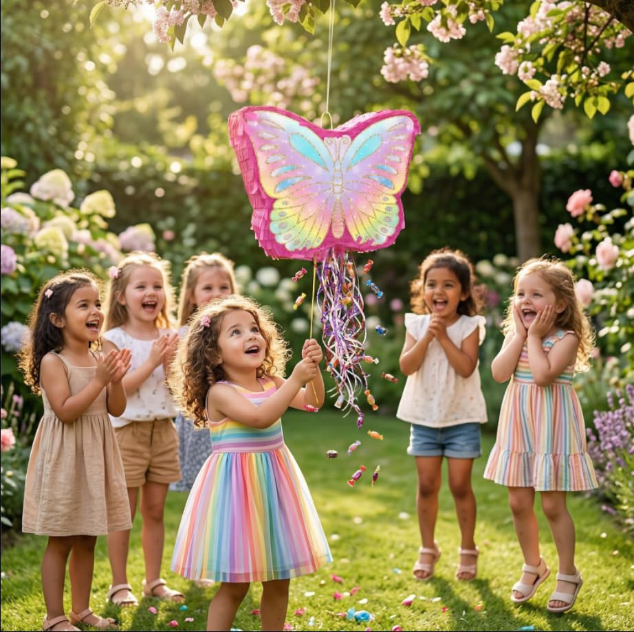 KiDEPOCH butterfly pinata side close-up shows vibrant colors and craftsmanship