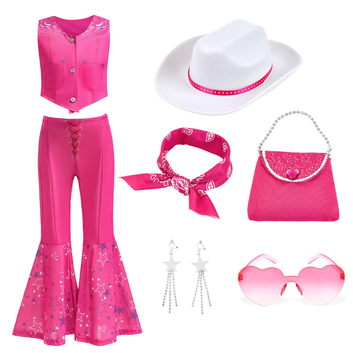 Kidinix Cowgirl Costume pink hat for imaginative play and stylish photos.