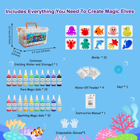 Sea creature molds in the Kiditos kit support shape and color recognition.