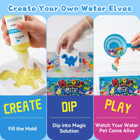 Kiditos non-toxic gels colorfully shimmer for safe water play.