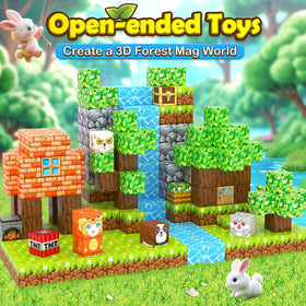 Kidiyee magnetic blocks castle-building setup illustrating a tall, sturdy tower for creative construction.