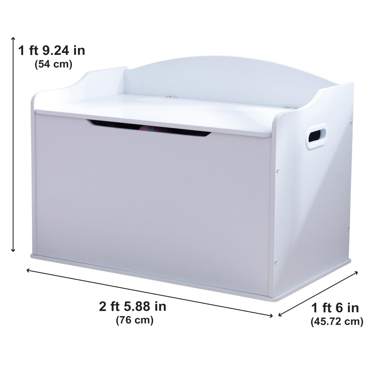 KidKraft Austin toy box bench quick assembly, moveable between rooms for playtime.
