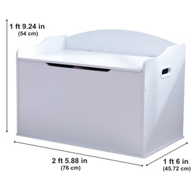 KidKraft Austin toy box bench quick assembly, moveable between rooms for playtime.