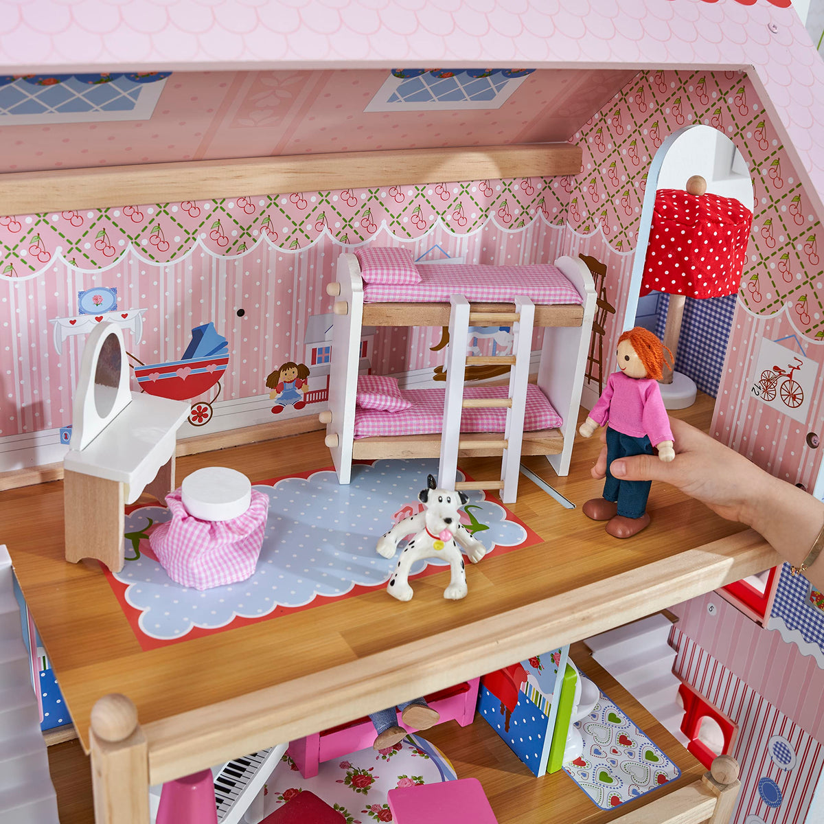 KidKraft Chelsea Doll Cottage 16-piece furniture set boosts decoration and role-play