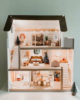 KidKraft Chelsea Doll Cottage spacious interior for 5-inch dolls and setups